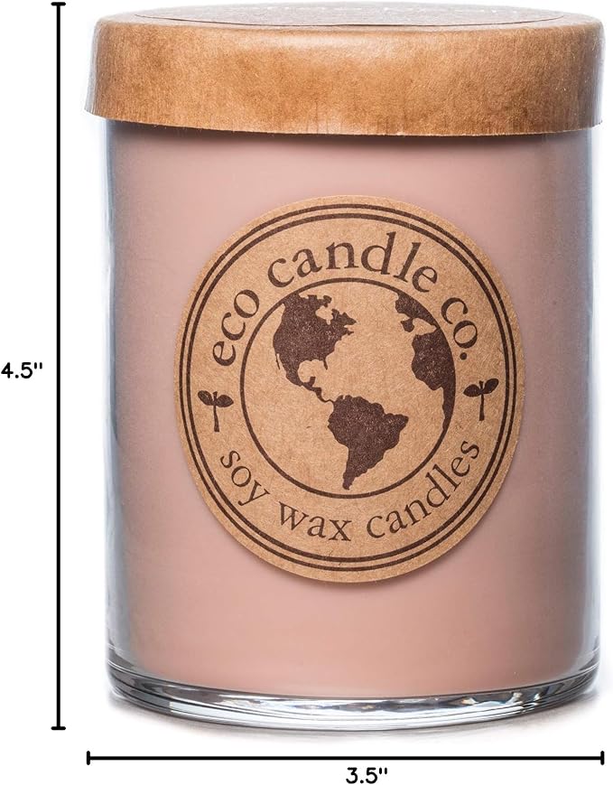 ECO CANDLE CO. Recycled Candle, Coffee Bean, 18 oz. Double Wick - Scents of Coffee Beans & Hazelnut - 100% Soy Wax, No Lead, Kraft Paper Label & Lid, Hand Poured, Phthalate Free, Midwest Soybeans - Bloomnest