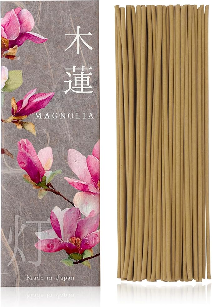 Magnolia Premium Japanese Incense Sticks 60sticks Coreless Low Smoke Natural Charcoal Free Non Toxic Temple Kyoto Aroma Aromatherapy Meditation Calming Stress Relief Relaxation Yoga Zen TOMORI VECTillJapan-TOMORIofficial-