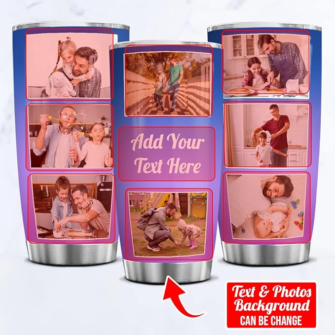 Wassmin Personalized Tumbler Customized Tumblers With Picture Text Stainless Steel 20oz 30oz Insulated Travel Cup with Pictures Photos Gifts For Best Friends Bestie Bff Soul Sister Women Girls - Bloomnest