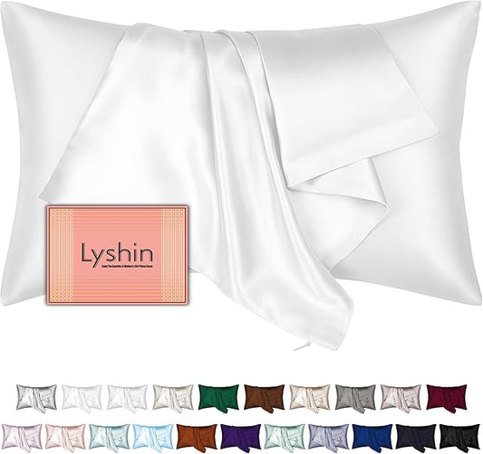 Mulberry Silk Pillow Cases King Size with Hidden Zipper, Ultra Smooth and Soft Breathable Cooling Silk Satin Pillowcase for Hair and Skin, Gifts for Women Men (Pure White, 20x36 Inches, 1 Pack) - Bloomnest