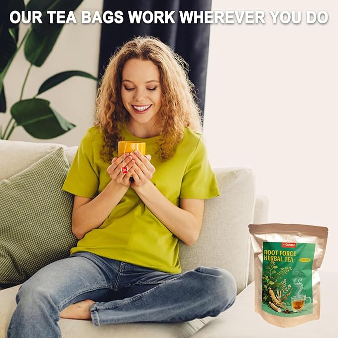 40 Bags Root Force Herbal Energy Tea, Caffeine-Free Natural Ingredients Herbal Tea Bags, No Additives, Kidneys & Liver Health Tea for Men & Women - Bloomnest