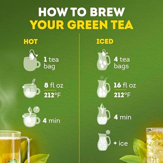 Lipton Signature Blend Green Tea Bags, Unsweetened Teabags for Hot Tea or Iced Tea with Caffeine and Flavonoids, 240 Total Tea Bags (40ct - Pack of 6) - Bloomnest