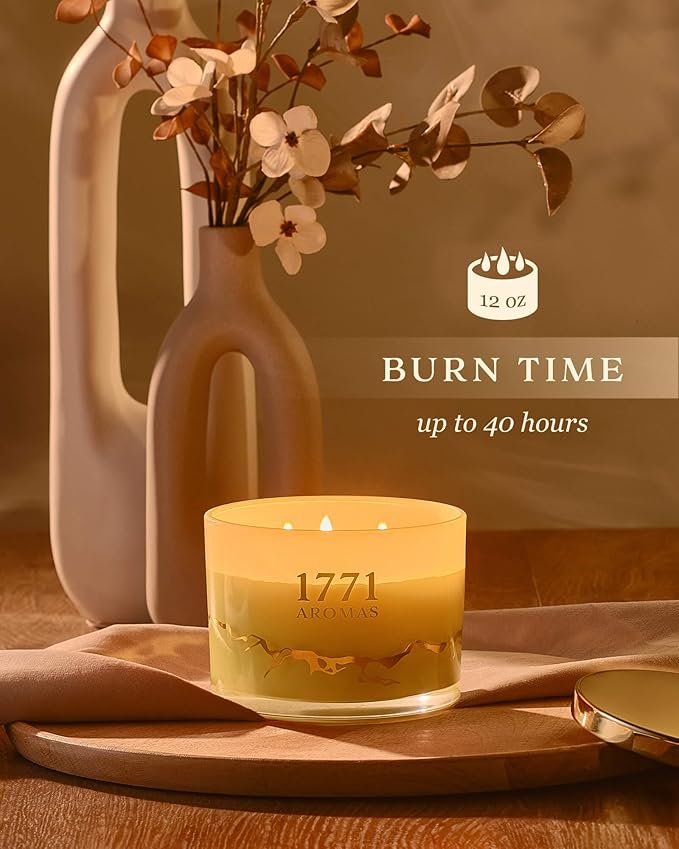 Citronella Candles Clearance - Outdoor and Indoor - Large 3 Wick Jar Candle - 100% Natural Soy Wax - Up to 50 Hours Burning Time - Gift-Ready Candle for Men & Women - Bloomnest