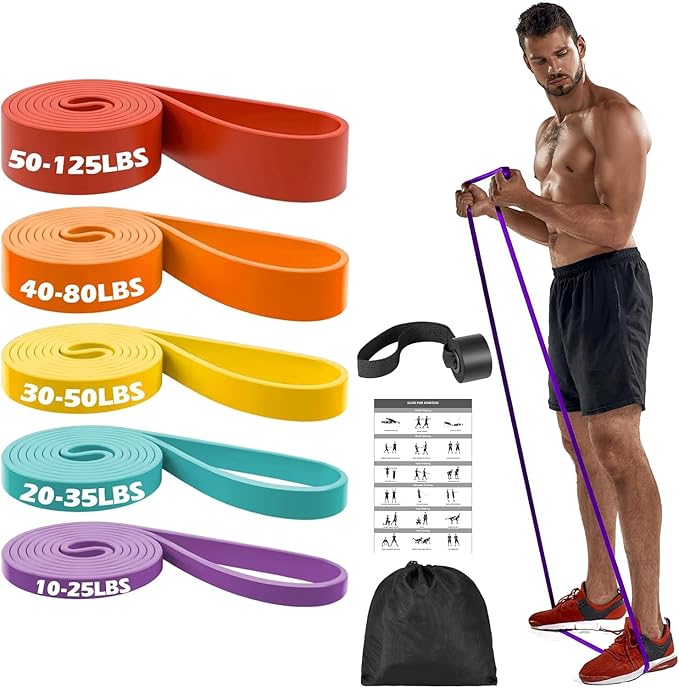 Zacro Resistance Bands, 6 Resistance Levels Pull Up Assistance Bands, Exercise Bands for Men&Women, Heavy Duty Resistance Band Set with Door Anchor, for Working Out, Muscle Training, Physical Therapy - Bloomnest