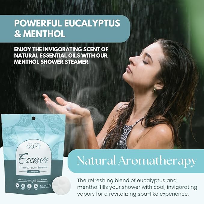 TLG Essence Shower Steamers Aromatherapy 7 Pack – USA Made with Extra Eucalyptus & Menthol – Shower Bomb for Relaxation, Strong-Scented Shower Tablets – Gift for Men & Women - Bloomnest
