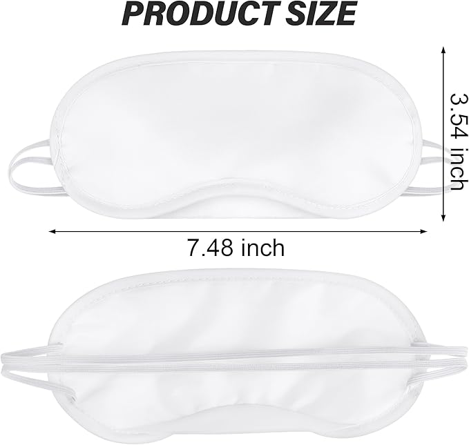 Aneco 50 Pieces Blindfold Sleep Mask Bulk Eye Mask Shade Cover with Nose Pad and Adjustable Strap for Travel Sleep Game Party Supplies, White - Bloomnest