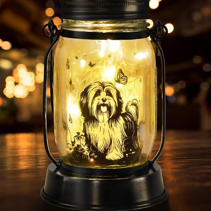 kyoryuger Shih Tzu Gifts for Women/Men Shih Tzu Solar Lanterns Dog Mom Birthday Dog Lovers Lantern Pet Loss Pet Memorial Lights Solar Garden Decoration for Yard, Patio,Backyard,Porch Torches Light - Bloomnest