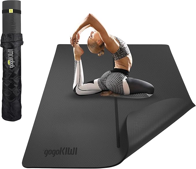 Large Yoga Mat (6'x4') – 1/4" & 1/2" Thick Exercise Mats for Home Workout, Extra Wide Workout Mats for Home Gym, Yoga, Pilates, Stretching, Floor & More - Bloomnest