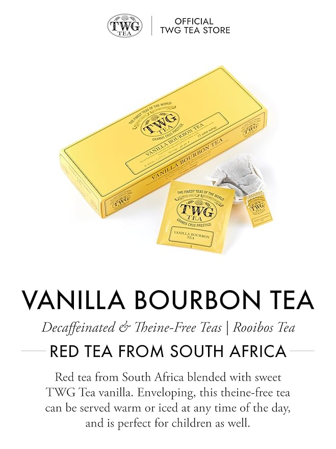 TWG Tea | Vanilla Bourbon Tea | Rooibos Tea | Vanilla | 15 Hand Sewn Cotton Tea Bags | Gift Set - Bloomnest