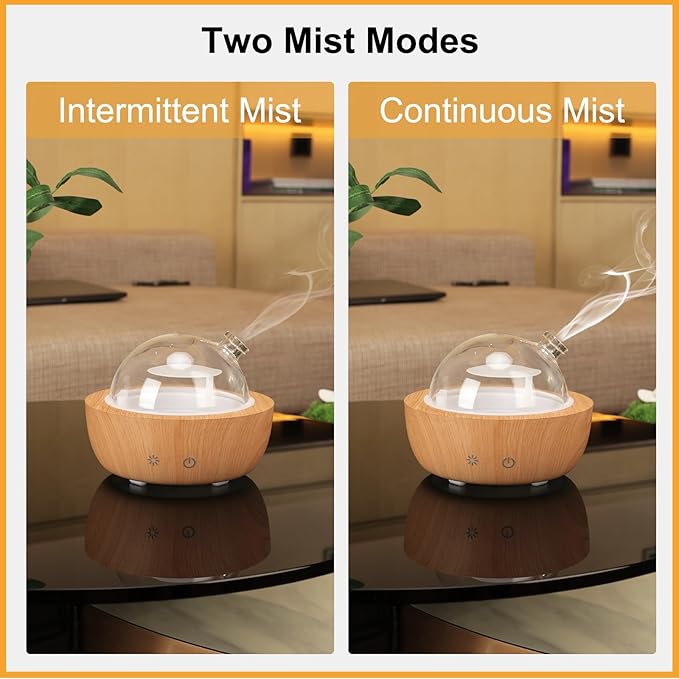 200ml Glass Essential Oil Diffusers for Home, Wood Grain Base Humidifier, Bluetooth Speaker,2025 Upgrade Aromatherapy Diffuser,Aroma Diffuse with Music Player kakoda