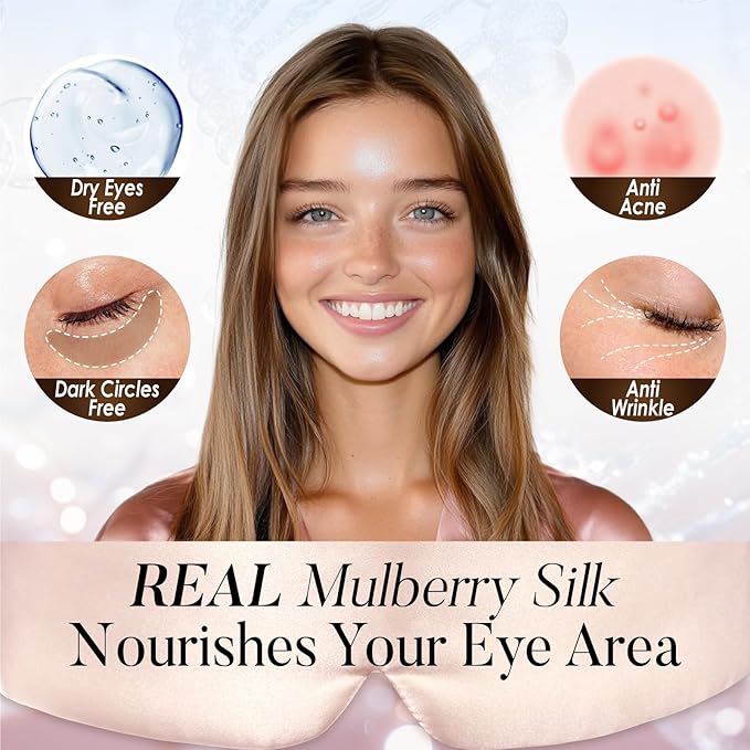 LULUSILK Reversible Mulberry Silk Sleep Mask for Women and Men, Adjustable Real Silk Eye Mask for Sleeping, Lotus Pink and Black, Pack of 1 - Bloomnest