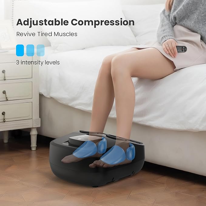 COMFIER Shiatsu Foot Massager with Heat,Kneading, Compression, Massage Machine for Plantar Fasciitis Neuropathy, Remote Control,Heated Foot Warmer, Gifts for Men,Women,Size 13 - Bloomnest
