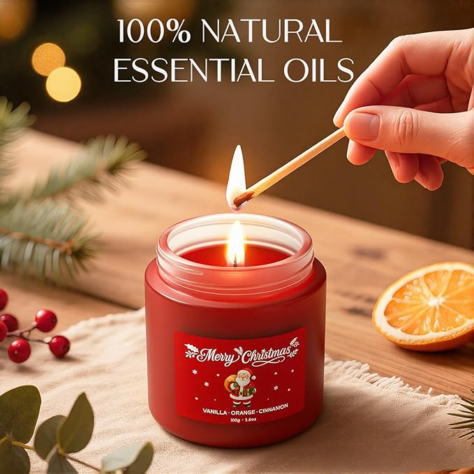 Christmas Candles, Soy Candles for Women & Men, Holiday Candle Gift Set for Women, Perfect Christmas Gifts for Mom, Dad, Teachers, Friends & Loved Ones - Bloomnest