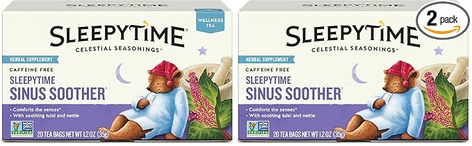 Celestial Seasonings Sleepytime Tea - Wellness Sinus Soother, Caffeine Free - 20 Tea Bags Box (Pack of 2) - Bloomnest