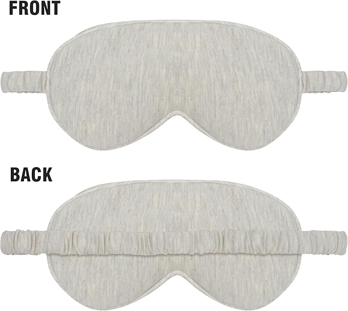 Cotton Sleep Mask for Women Men, Sleeping Eye Masks, Comfortable Soft Adjustable Elastic Eyes Covers for Nighttime Traveling Gift, Lightweight Breathable Core Blackout Cover with Strap, Pure Beige - Bloomnest