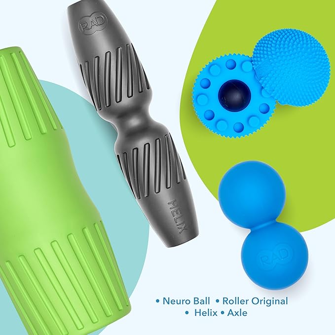 RAD Back Relief Massage Set – Myofascial Release Bundle for Back Pain, Muscle Recovery, and Mobility - Includes Exercise Foam Rollers, XL Peanut Massage Ball, and Neuro Ball Foot Roller - Bloomnest