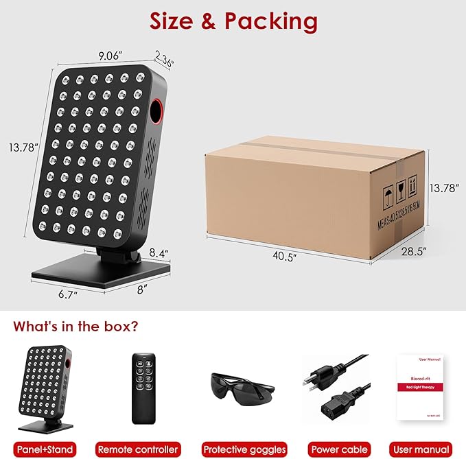 Red Light Therapy Panel 300W 60pcs Dual-Chip 4 Bands LED Light Therapy Red Infrared Blue Green 660nm 850nm 455nm 528nm, High Irradiance, Touch Screen Controller, Ideal for Body, Face, Skincare, Sleep bioredrlt
