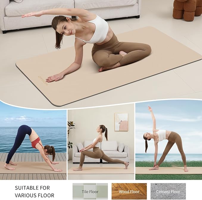 Extra Thick 8mm Yoga Mat, 72"x28" Non Slip Exercise Mat, Reversible 2-Sided Dual Color Premium POE Material, with Carrying Strap for Yoga, Pilates, Home Gym - Bloomnest