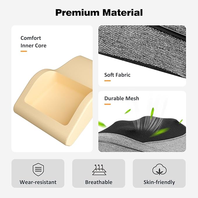 Boriwat Back Massager with Heat, Neck Massager for Pain Relief Deep Tissue, 3D Kneading Massage Pillow for Back, Neck, Shoulder, Legs, Gifts for Women Men Mom Dad - Bloomnest