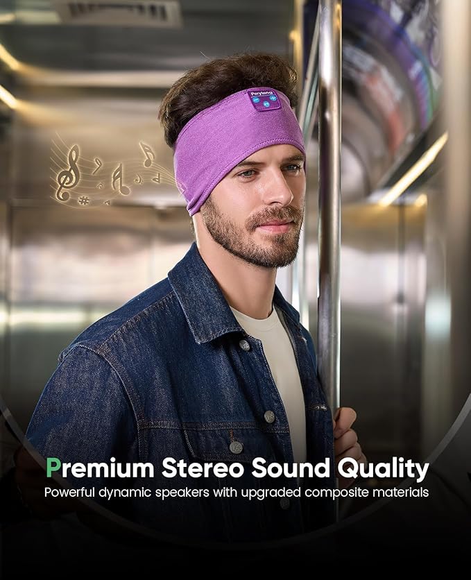 Sleep Headphones Tech Gadgets Bluetooth Headband for Women Headband Headphone with Ultra-Thin HD Speakers & Mic, Perfect for Sleeping Yoga Running Workout Travel Sports Unique Gifts - Bloomnest