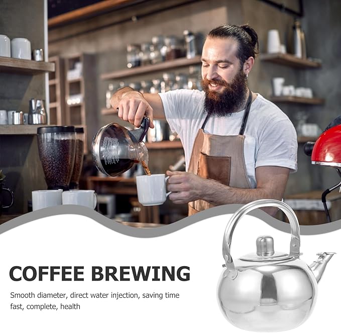 Thickened Stainless Steel Tea Pot with Strainer Infuser Small Portable Kettle for Home Brewing Loose Leaf Flower and Fruit Tea Steeping Easy to Clean and Store
