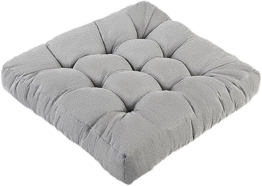 Meditation Floor Cushions, Thickened Floor Pillow for Adults, Large Square Pillows Seat Cushion for Tatami Living Room Yoga, Memory Sponge Block Added, 22x22 Inch, Grey