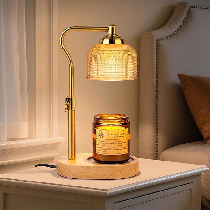 TantaScent Electric Candle Warmer Lamp in Vintage Birdcage Design with Timer – Scented Jar Candle Melter for Home Decor, Housewarming, Birthday, and Christmas (Includes 2 Bulbs) (Golden Round) - Bloomnest