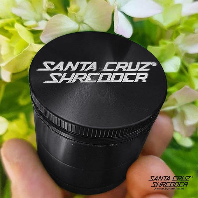 Santa Cruz Shredder Metal Spice Grinder Made in USA (Medium (2.2 Inch), Black) - Bloomnest