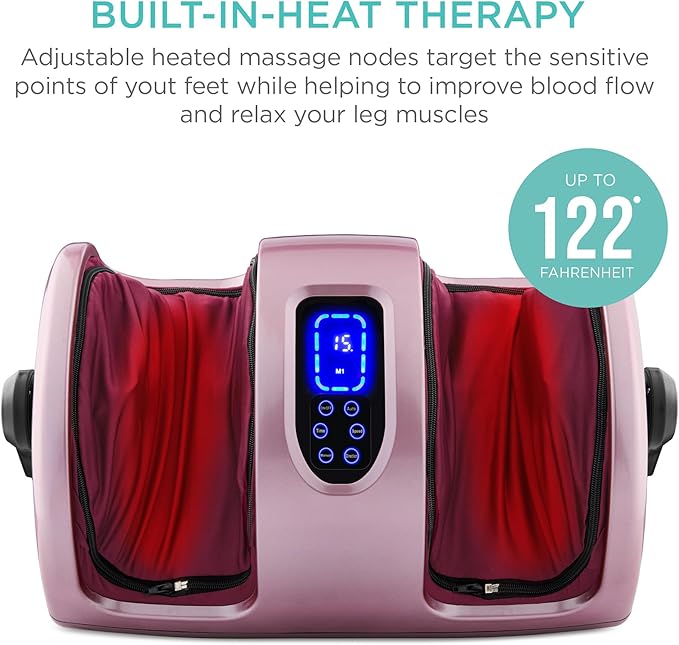 Best Choice Products Heated Shiatsu Foot Massager for Pain Relief, Plantar Fasciitis, Neuropathy, Blood Circulation w/Compact Design - Rose Gold - Bloomnest