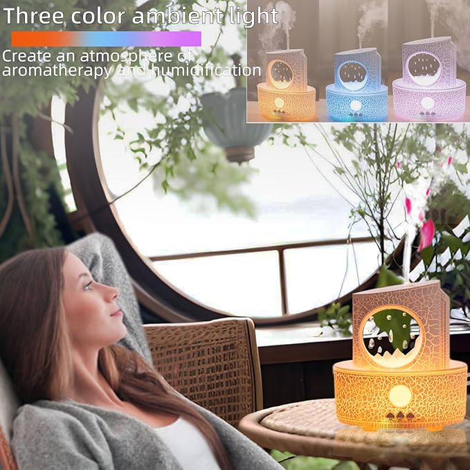Raindrop Humidifiers for Bedroom,300ML Ultrasonic Small Humidifier, Aromatherapy Essential Oil Vaporizer, Essential Oil Diffuser with Atmosphere Light,Suitable for Bedroom, Hotel,Gym,Yoga Room - Bloomnest