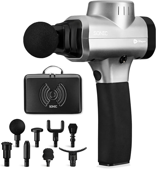 LifePro Massage Gun & Holder (Sold Separately) – Percussion Muscle Massager for Athletes with 8 Heads & 6 Speeds – Deep Tissue Back Muscle Extender for Recovery - Bloomnest