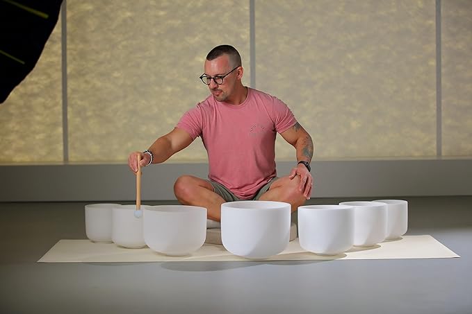 TOPFUND 7-12 inch Chakra Set of 7 Crystal Singing Bowls with Carrying Cases and Mallets - Bloomnest