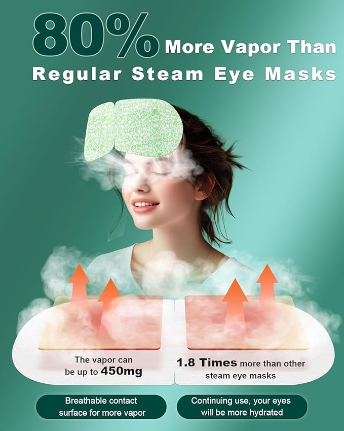 30 Packs Steam Eye Mask,Warm Compress for Dry Eyes Sleep Mask,Hot Auto Heated Eye Masks Relaxing Products for Women Moist Heat Soothing Eye Fatigue,Disposable Eye Mask for SPA Essentials - Bloomnest