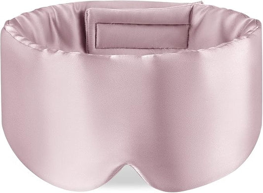 Zenssia 100% Mulberry Silk Sleep Mask Eye Mask for Man and Woman with Adjustable Headband, Full Size Large Sleep Mask & Blindfold for Total Blackout for All Night Sleep, Travel & Nap- Light Plum - Bloomnest