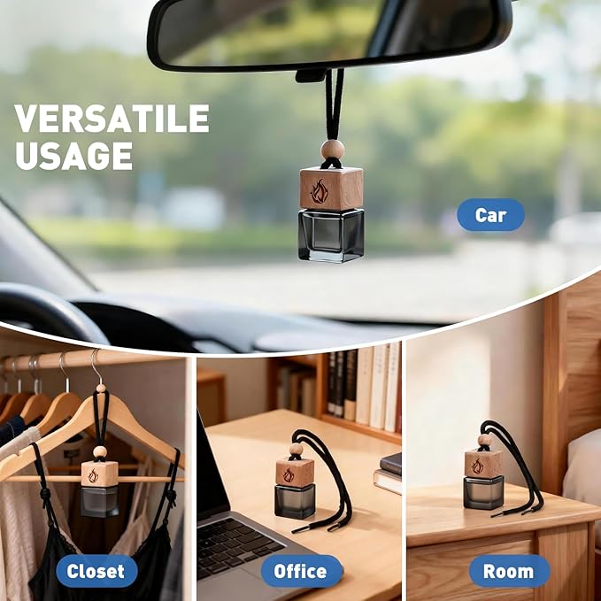 Car Air Freshener Hanging 2 Pack, Cool Ice Fragrance Essential Oil Diffuser for Cars, Long Lasting Car Scent Air Fresheners Car Accessories for Men - Bloomnest