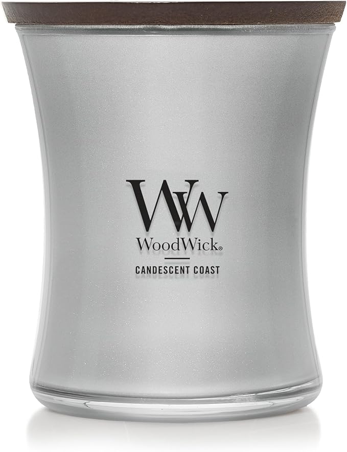WoodWick Candescent Coast Holiday Candle Gifts for Women and Men, 9.7 oz Precious Metals Collection with Crackling Wick - Bloomnest