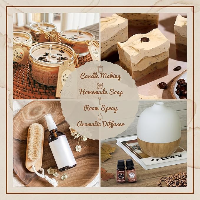 ARVIDSSON Coffee Fragrance Oils Set, Premium Essential Oils for Diffuser, Espresso, Vanilla Chai, Hot Chocolate, Blueberry Muffin, Eggnog Latte, Caramel Macchiato, Coffee Shop Scented Oils - Bloomnest