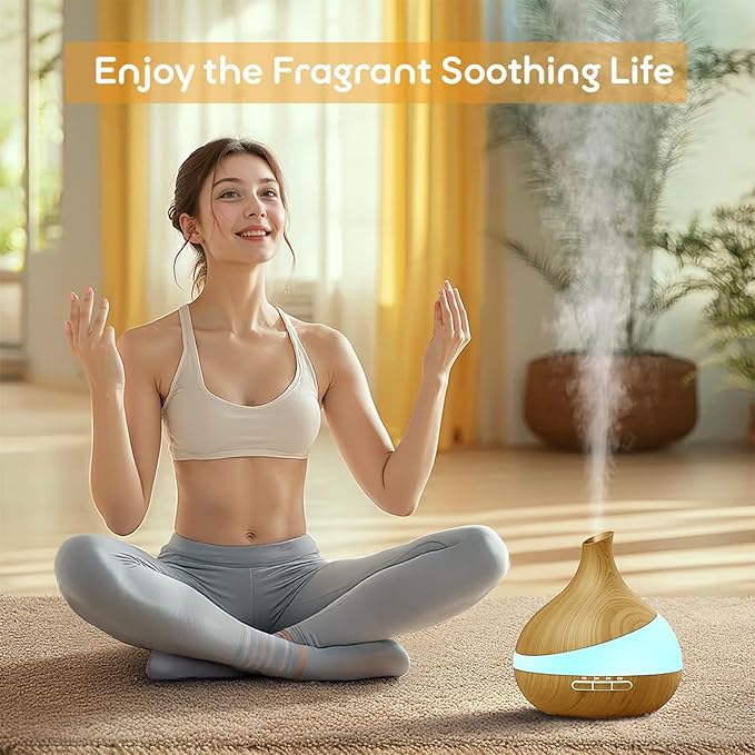 500ML Essential Oil Diffuser: Aroma Diffuser with Remote Control for Hotel Spa Yoga Room - Humidifiers for Bedroom with 14 Colors LED Night Light for Kids/Women Home Relaxation - Bloomnest