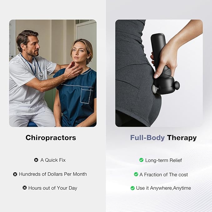HYAKO SE Muscle Therapy Massage Gun - Deep Tissue Vibration Massager, Non-Invasive Design for Full-Body Care, Pain Relief for Back, Neck, Leg, Shoulder – Gifts for Men and Women (Black) - Bloomnest