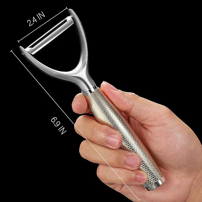 KULUNER Luxury Y-Type Vegetable Peeler – 24K Gold Plated Handle, 304 Stainless Steel Ultra Sharp Blade, Ideal for Potatoes, Apples, and Other Fruits & Vegetables - Bloomnest