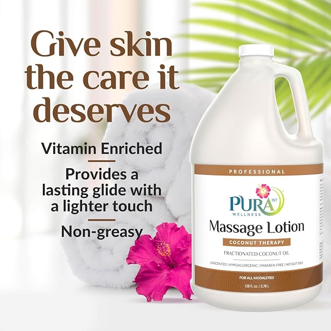 Coconut Therapy Massage Lotion, Physical Therapy Coconut Lotion, Professional Deep Tissue Therapy, Unscented, Recovery, 128oz - Bloomnest
