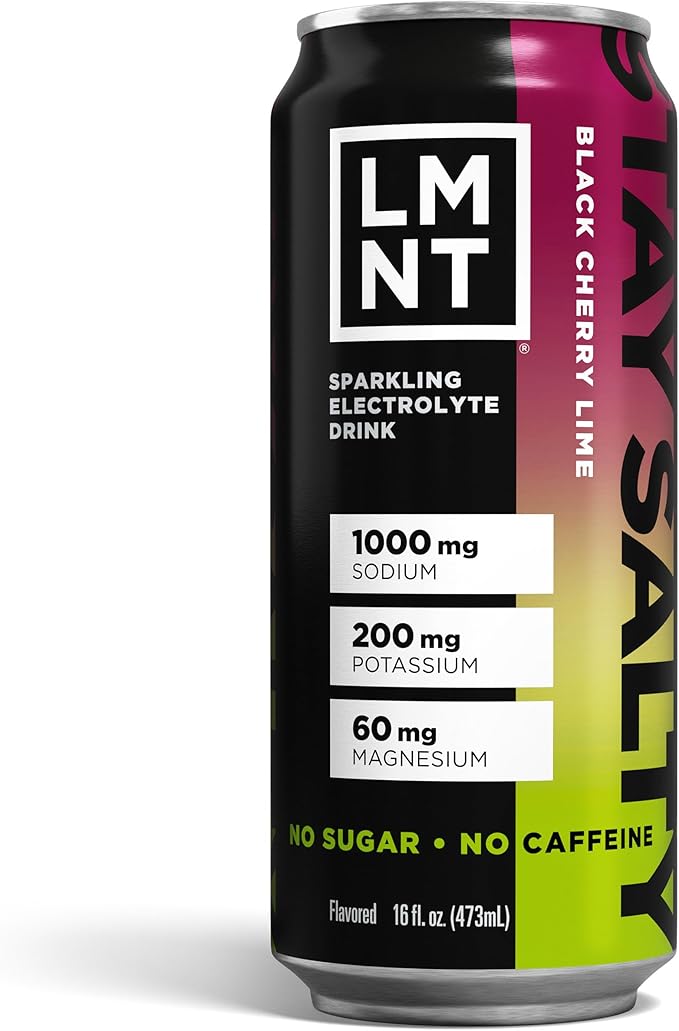 LMNT Sparkling Electrolyte Drink - Black Cherry Lime | 12-Count - Bloomnest