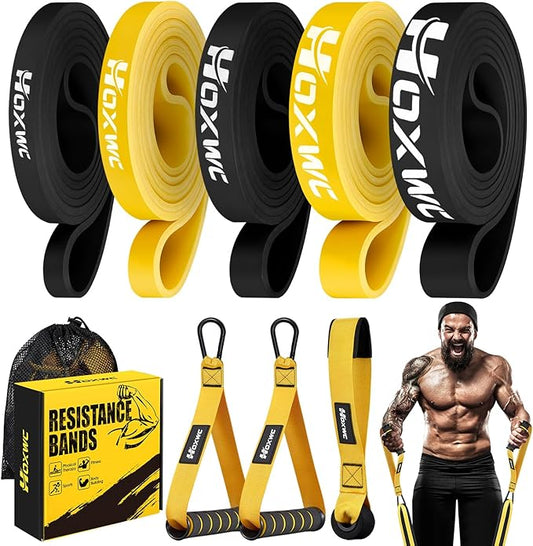 Resistance Bands, Heavy Duty Pull Up Resistance Band with Door Anchor, Handles, Exercise Bands for Working Out Men&Women, Ideal for Pull Up, Muscle Training, Physical Therapy, and Home Workouts - Bloomnest