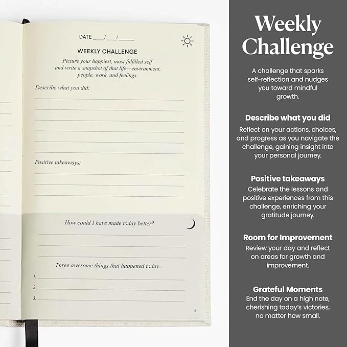 The Original Gratitude Journal 2026 - 5 Minute Gratitude Practice with Inspiring Quotes and Mindful Prompts for Affirmation, Reflection & Wellness - Daily Happiness Journal for Women & Men by Thankful Path - Bloomnest