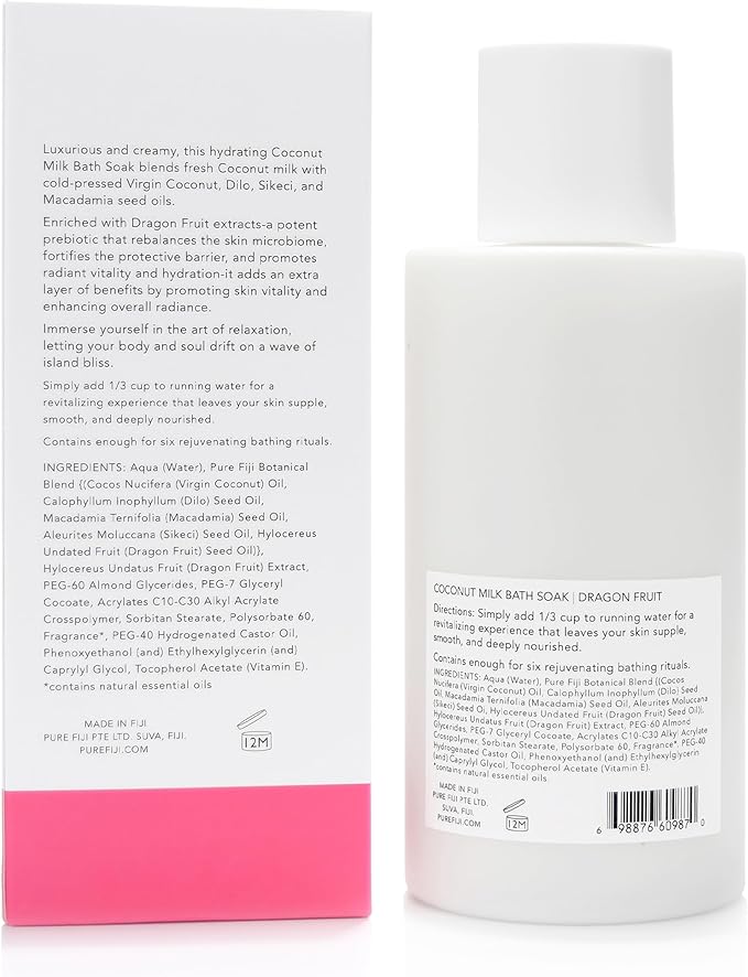 Pure Fiji Coconut Milk Bath Soak, Dragon Fruit(14oz/415ml) - Bloomnest