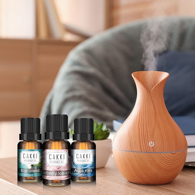 Summer Essential Oils for Diffusers for Home, CAKKI Fragrance Oils Set, 6X10ml with Coconut Passion, Plumeria, Pina Colada, Aqua Kiss, Bali Island, Strawberry, Aromatherapy Oils, for Candles Making - Bloomnest