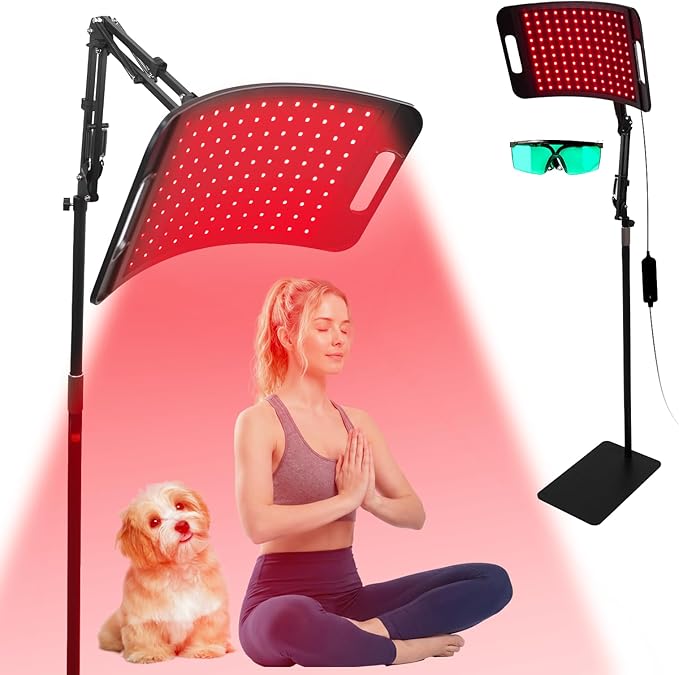 Red Light Therapy for Face and Body, 3-in-1 LED Red Infrared Light Therapy Lamp Panel 660nm / 850nm Wavelength with Adjustable Stand & Protective Goggles – Ideal Home Use Gift for Man, Women&Pet RedlighttherapyRLTisbecomingapopulartoolfornaturalhealingandrejuvenation
