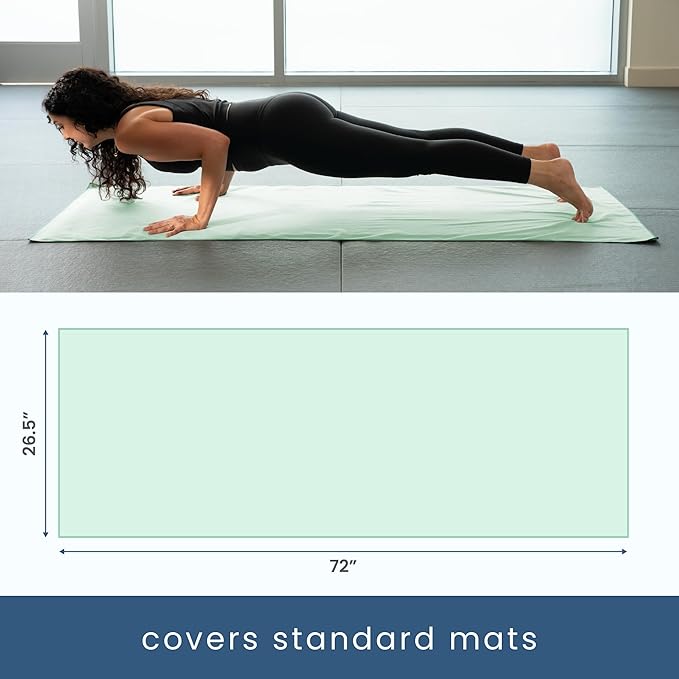 S&T INC. Microfiber Yoga Mat Towel, Quick Dry Towel, Soft and Absorbent for Gym, Pilates, and Hot Yoga Mat, 1 Pack, 26.5 inches x 72 inches, Sage Green - Bloomnest