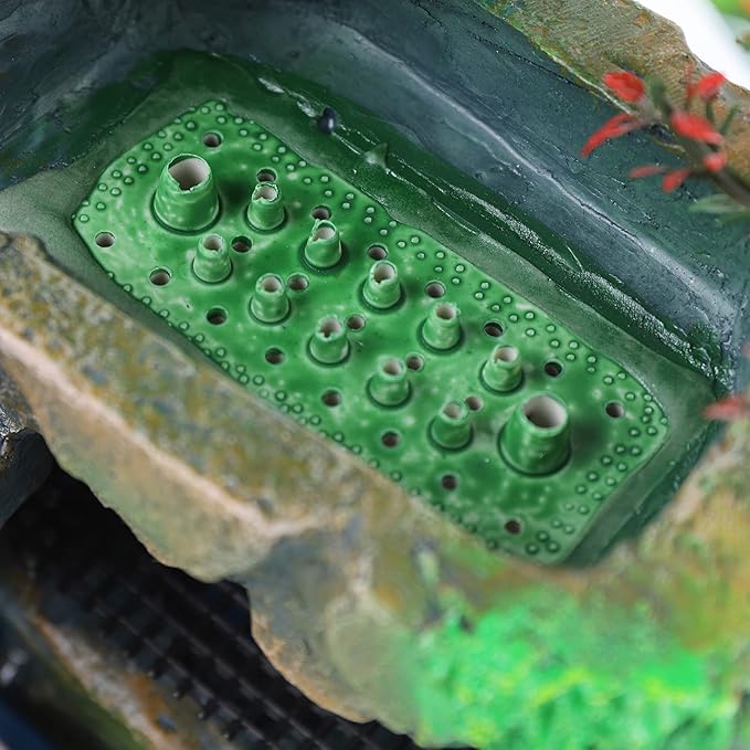 Tabletop Fountain Rockery, Small Waterfall Water Fountains Indoor, Mini Desktop Waterfall with Water Pump Atomizer for Home Office Bedroom Desk Decoration