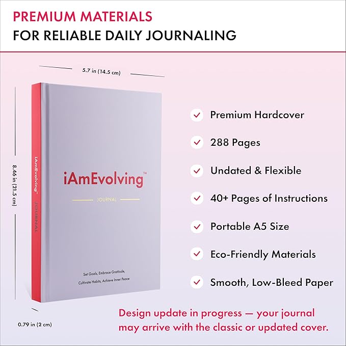 iAmEvolving Journal – Guided Gratitude & Goal Planner with Habit Tracker, Mindfulness Prompts & Daily Reflection | Undated 6-Month Self-Care & Wellness Notebook for Personal Growth (Lavender) - Bloomnest